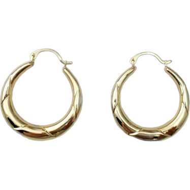14K Yellow Gold Hoop Earrings #16666