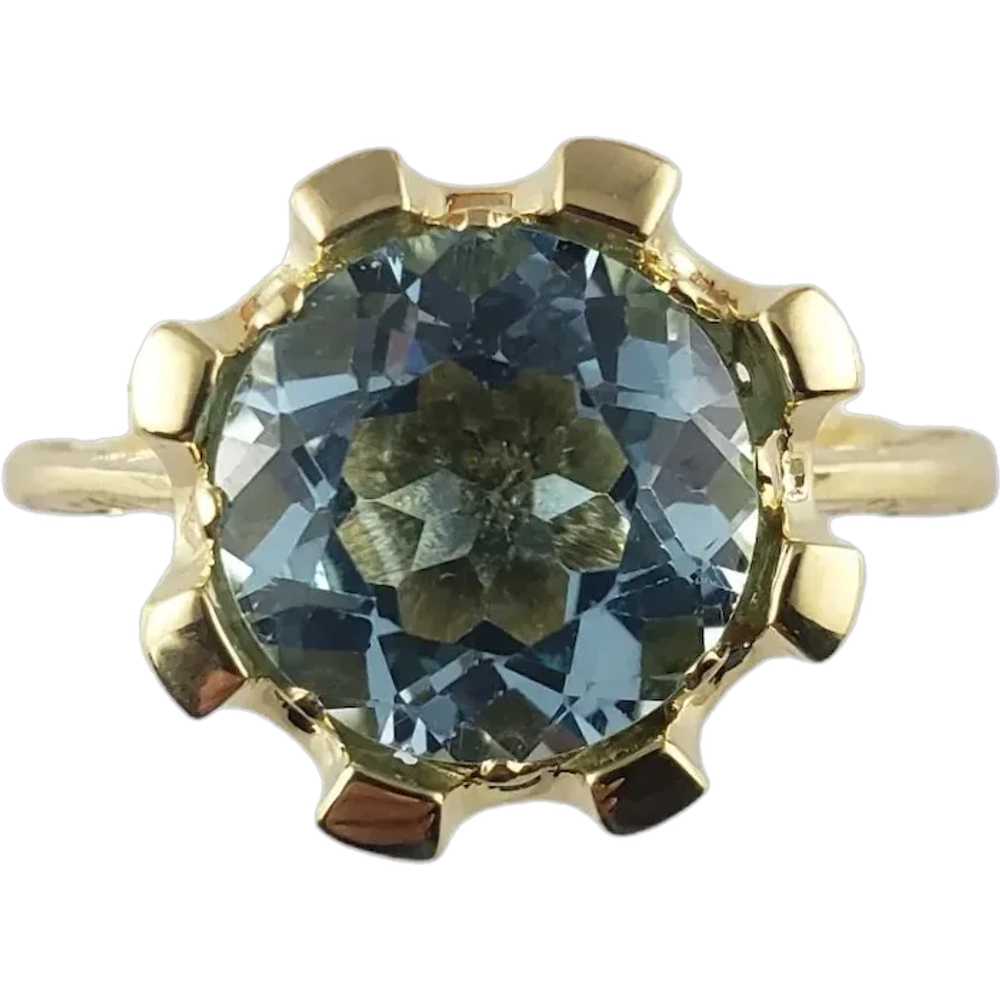 14 Karat Yellow Swiss Blue Topaz Ring Size 8 JAGi… - image 1