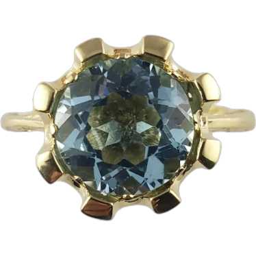14 Karat Yellow Swiss Blue Topaz Ring Size 8 JAGi… - image 1