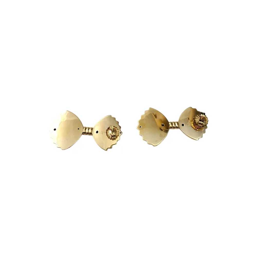 14K Yellow Gold Bowtie Hinged Earrings #16591 - image 2