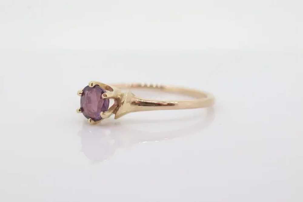 10k Dainty Ruby Ring. 10k RUBY stackable twisted … - image 2