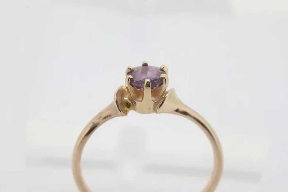 10k Dainty Ruby Ring. 10k RUBY stackable twisted … - image 3