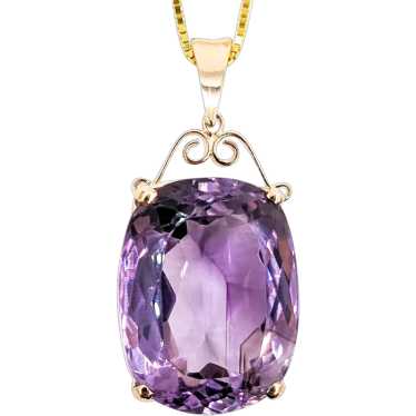 46ct Amethyst Pendant With Chain In Yellow Gold