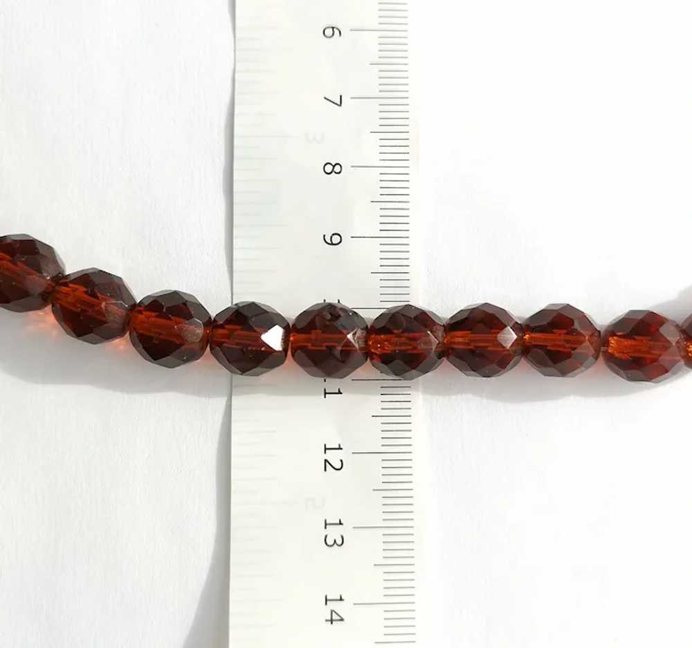 Mid Century Czech Amber Glass Crystal Necklace - image 6