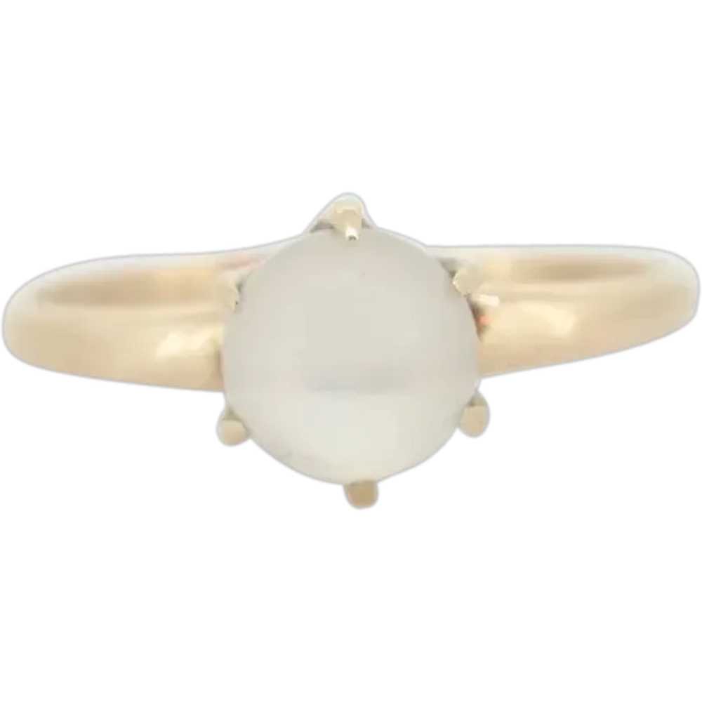 10k Victorian MOONSTONE Claw set ring. Sphere Moo… - image 1