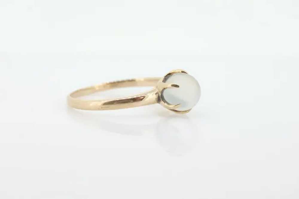 10k Victorian MOONSTONE Claw set ring. Sphere Moo… - image 3