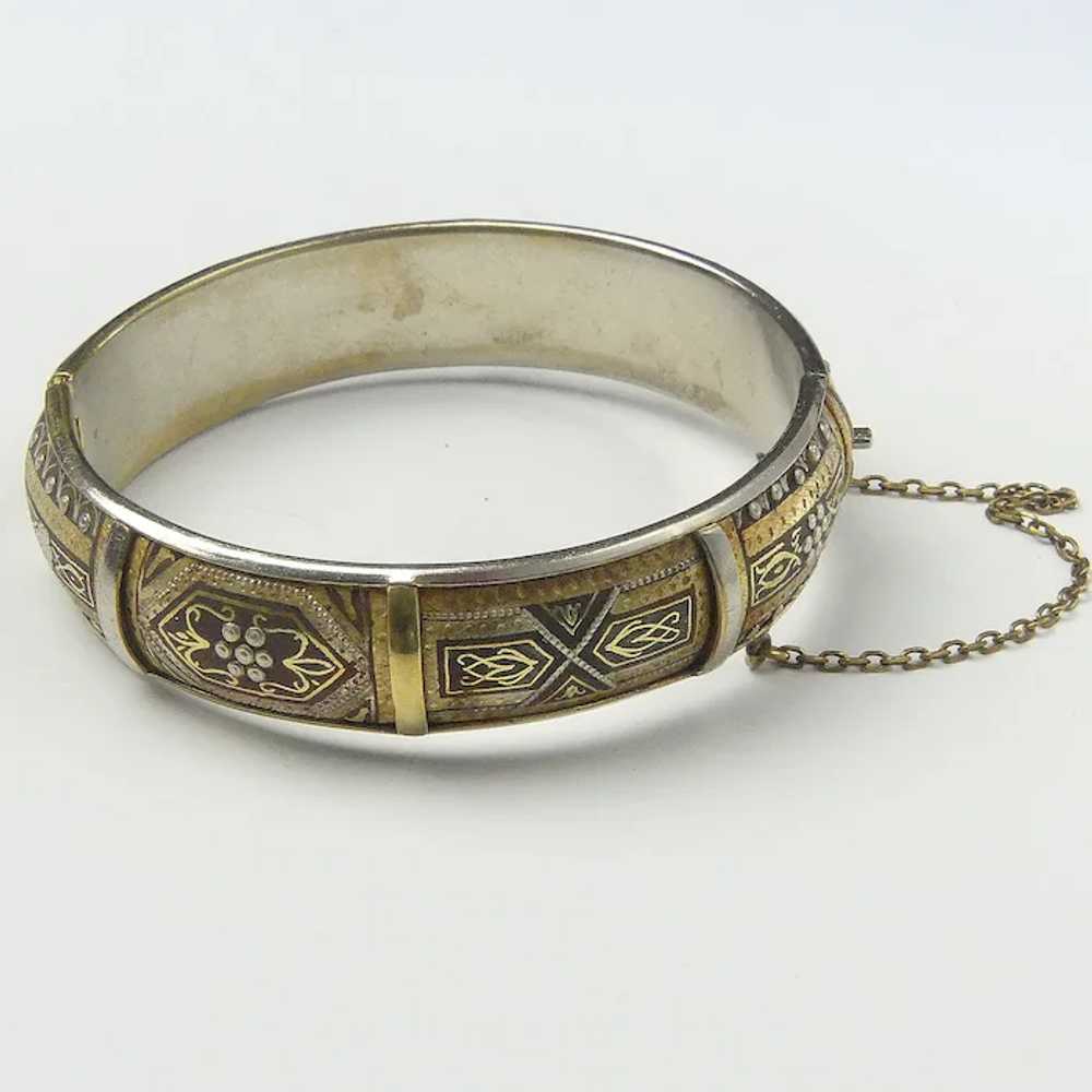 Very Interesting Mixed Metal Bangle Bracelet - image 2