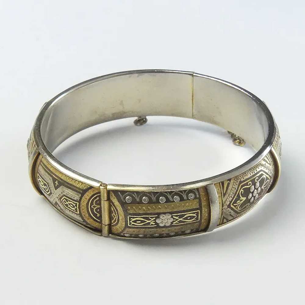 Very Interesting Mixed Metal Bangle Bracelet - image 5