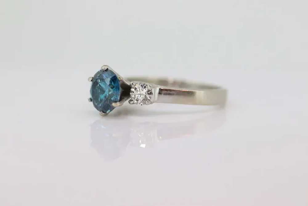 14k BLUE diamond engagement ring. 2CTW FANCY Blue… - image 7