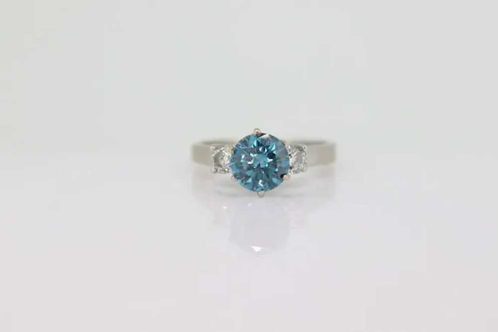 14k BLUE diamond engagement ring. 2CTW FANCY Blue… - image 8