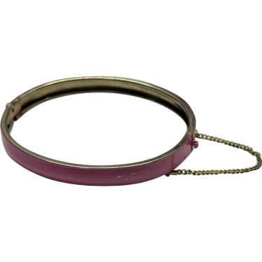 Vintage pink enamel bangle bracelet