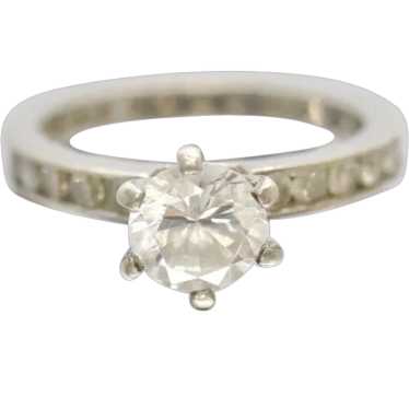 CZ Large Solitaire style Sterling Silver Ring.