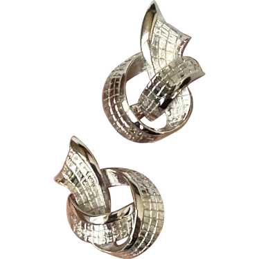 Silver Tone Knot Earrings - image 1