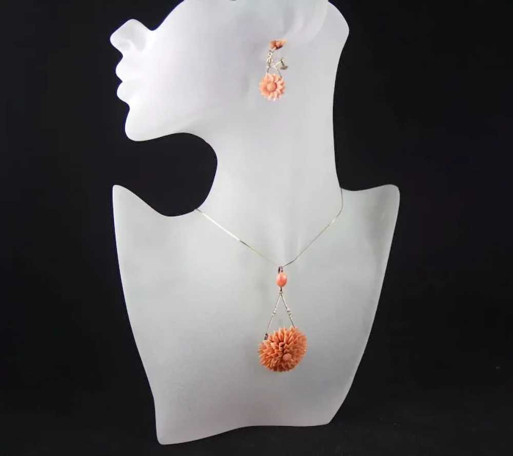Victorian 9ct Gold Convertible Coral Chrysanthemu… - image 8