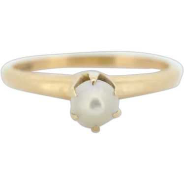 Ostby Barton Pearl Ring. 14k Yellow Gold HIGH Claw