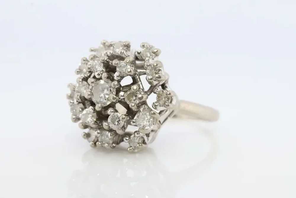 14k Diamond SunBurst STARBURST Round Flower Ring.… - image 10