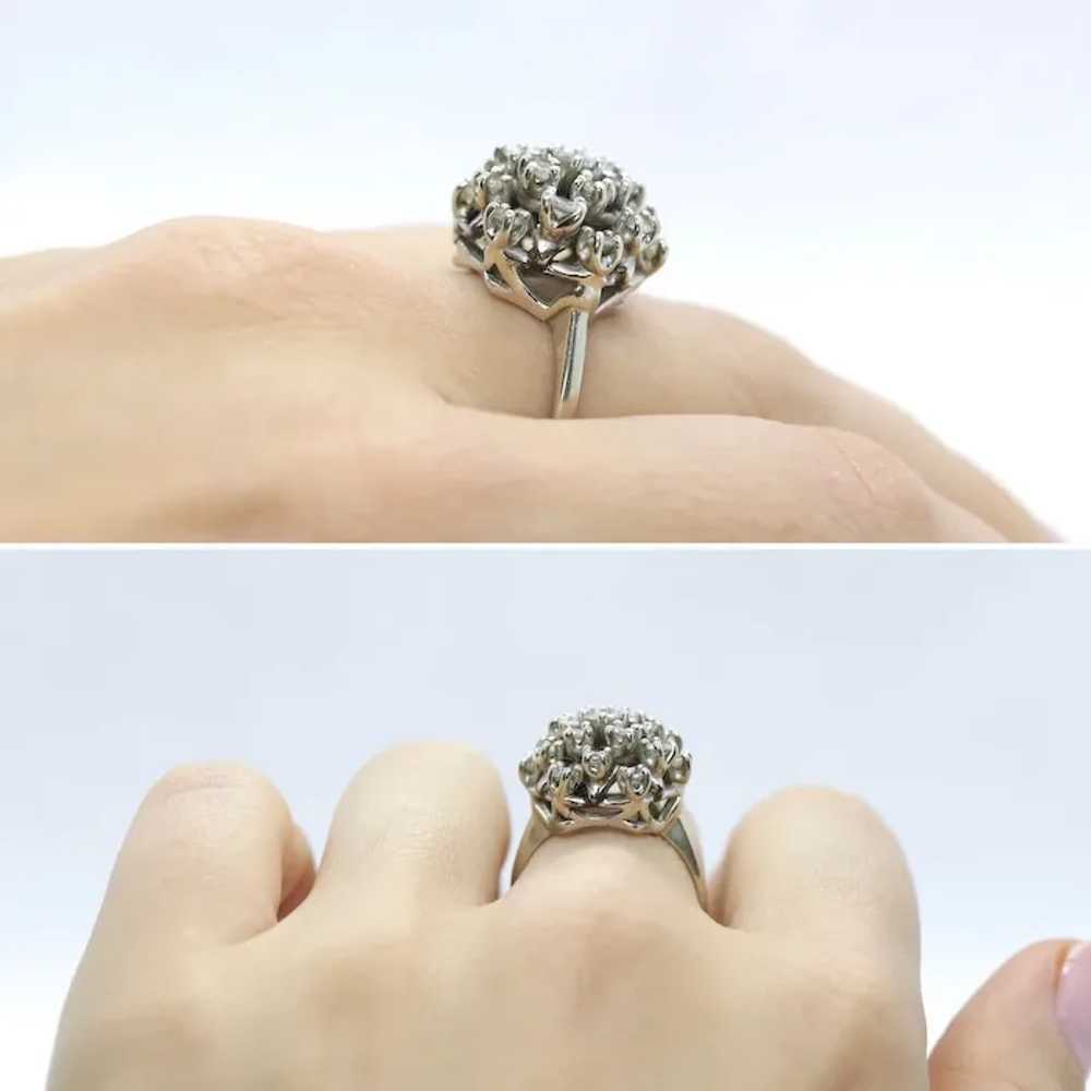14k Diamond SunBurst STARBURST Round Flower Ring.… - image 5