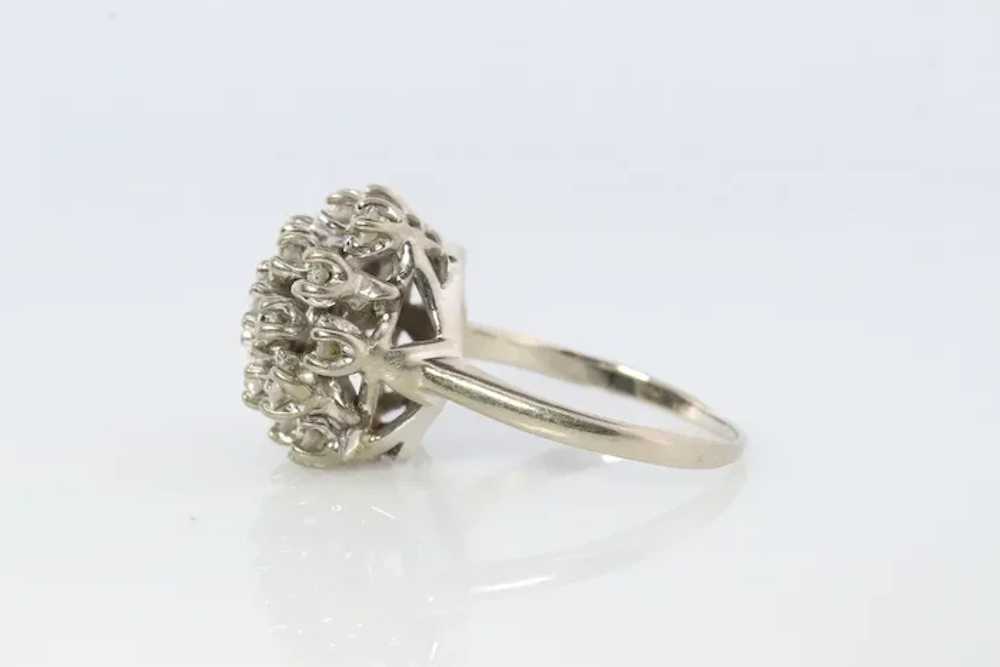 14k Diamond SunBurst STARBURST Round Flower Ring.… - image 6