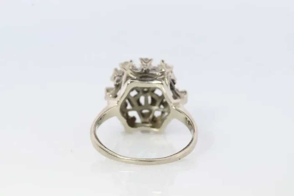 14k Diamond SunBurst STARBURST Round Flower Ring.… - image 8