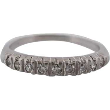 Antique Platinum Diamond eternity channel band. Ar