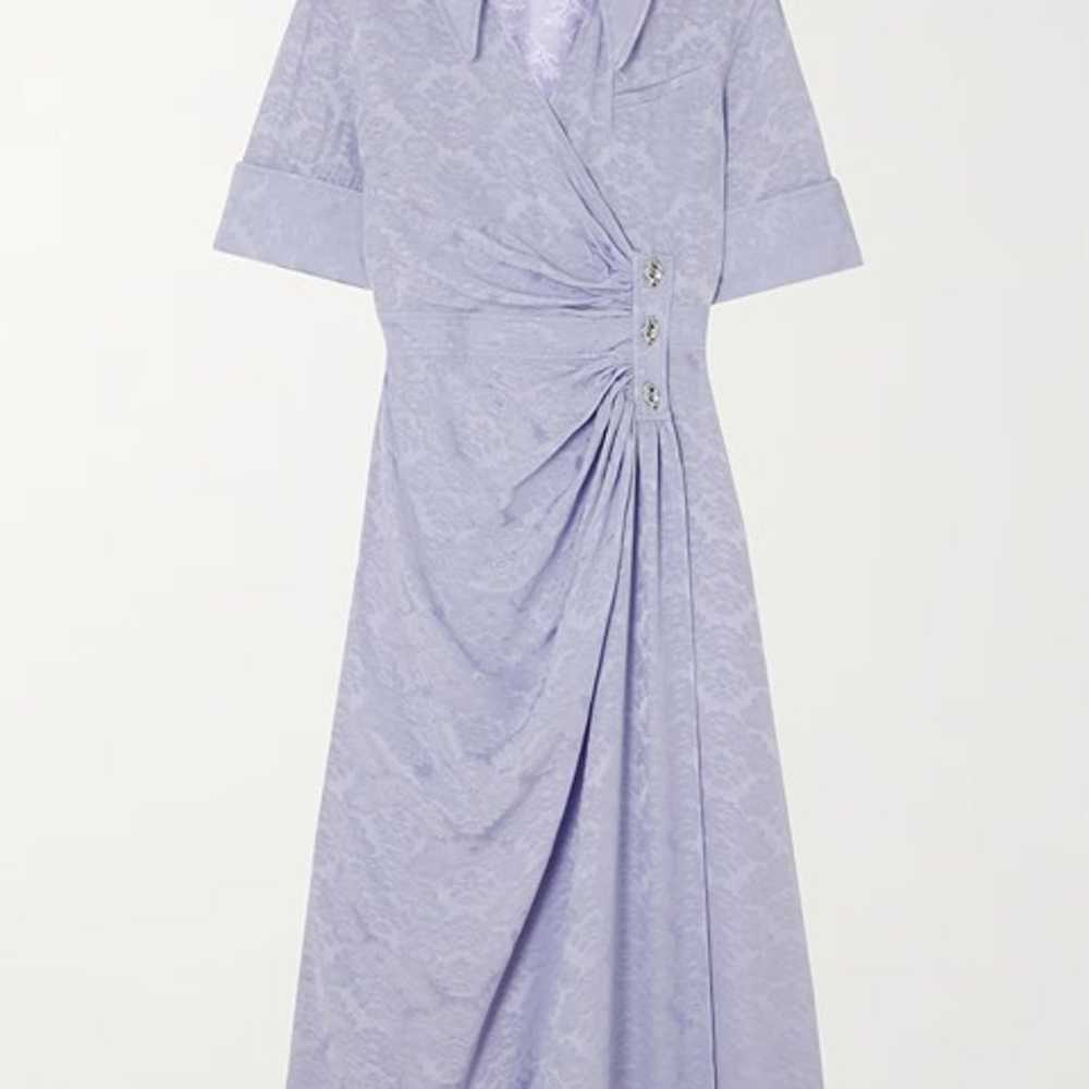 NWOT$445 Ganni Viscose Jacquard Wrap Dress - Midi… - image 2