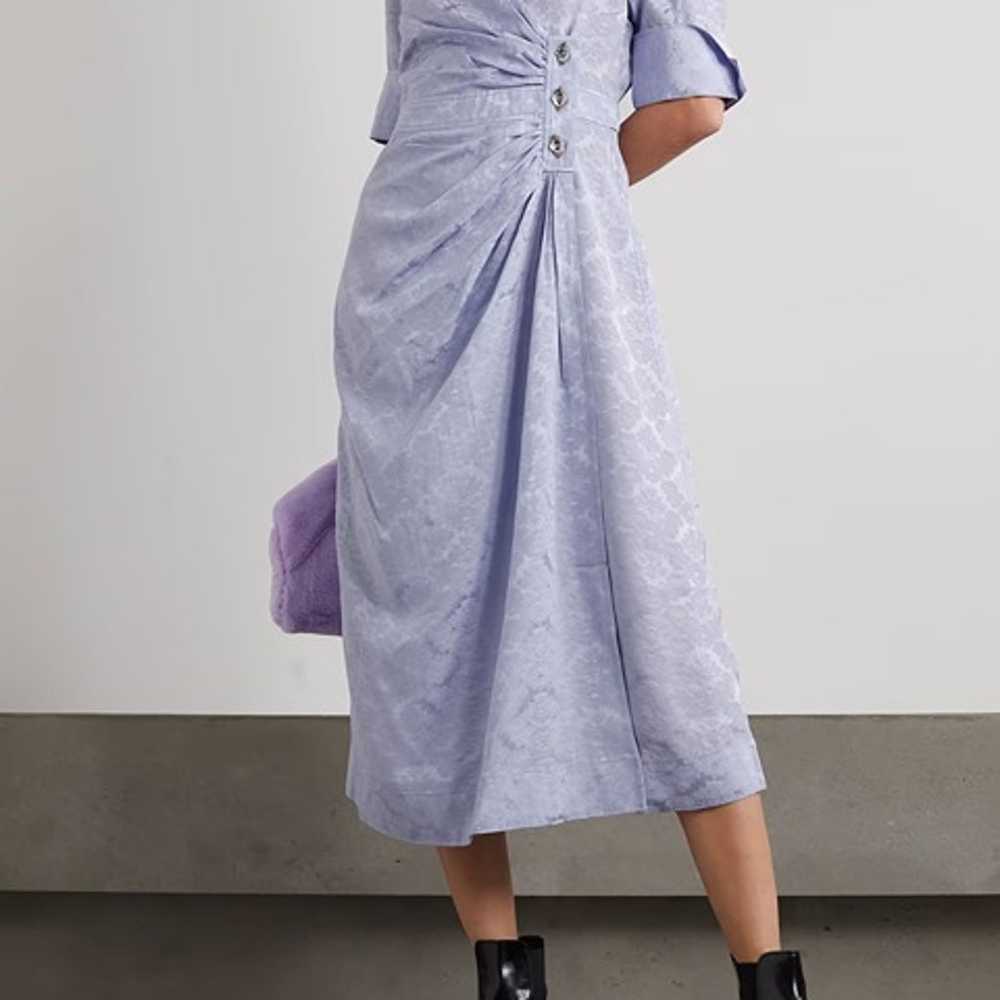 NWOT$445 Ganni Viscose Jacquard Wrap Dress - Midi… - image 3