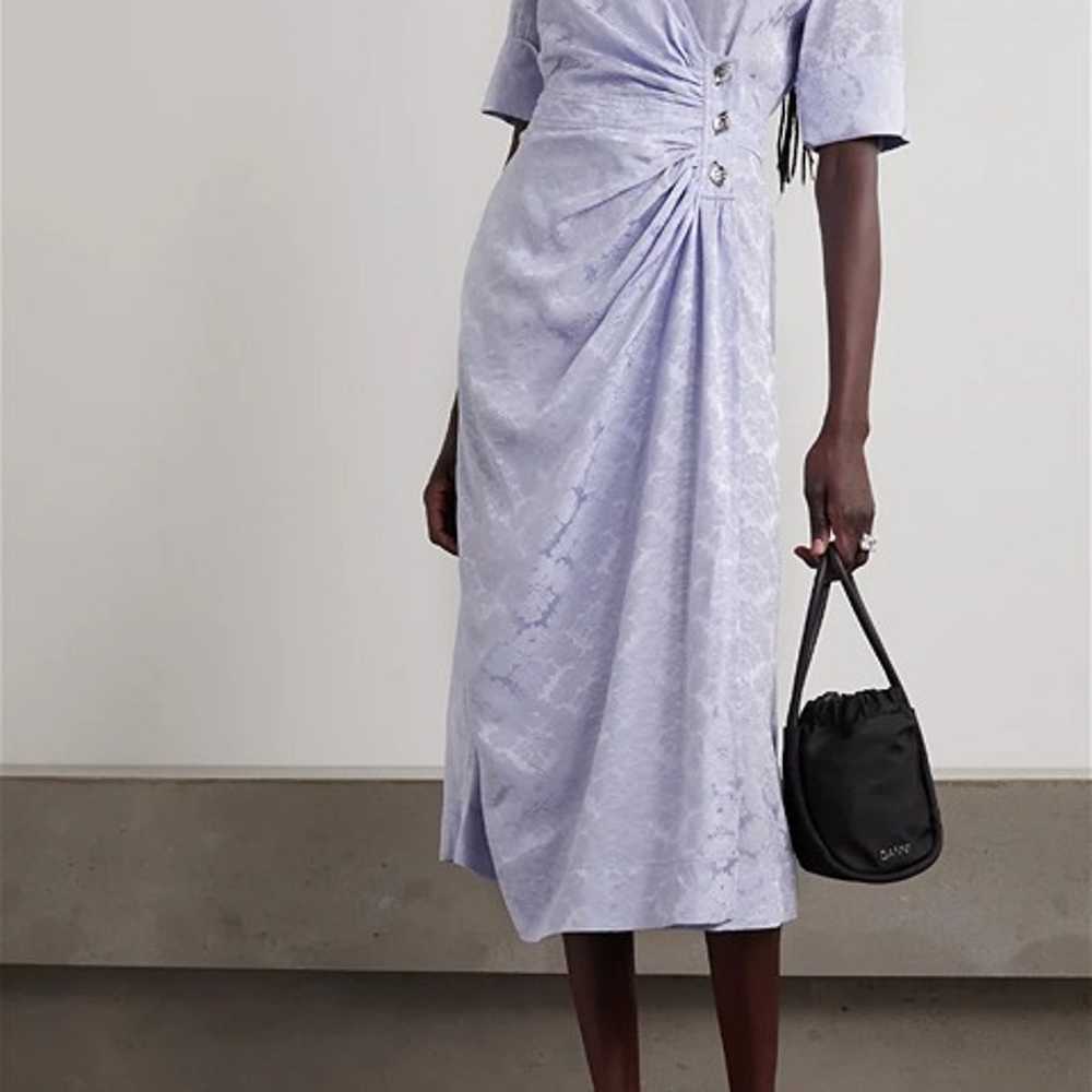 NWOT$445 Ganni Viscose Jacquard Wrap Dress - Midi… - image 4