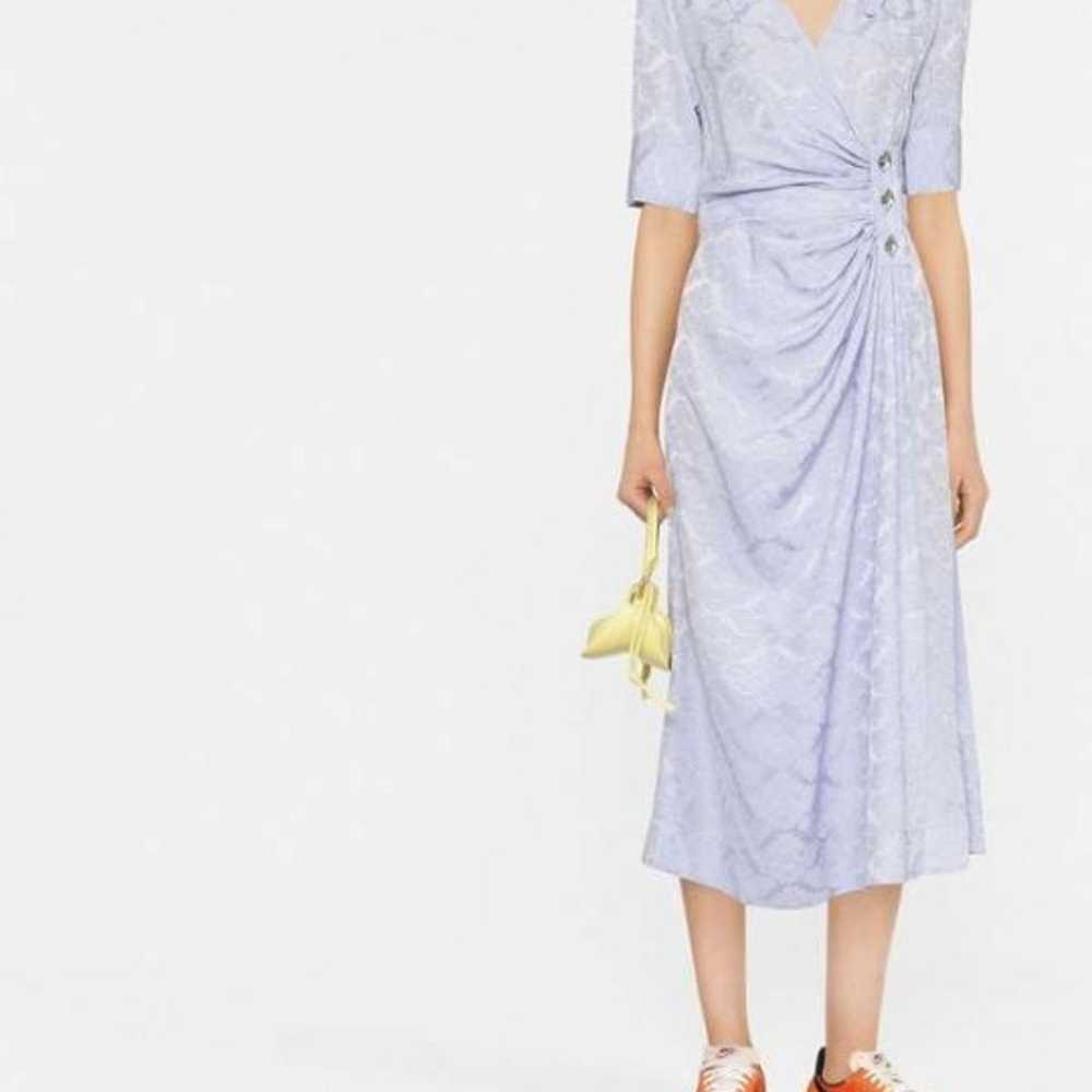 NWOT$445 Ganni Viscose Jacquard Wrap Dress - Midi… - image 7