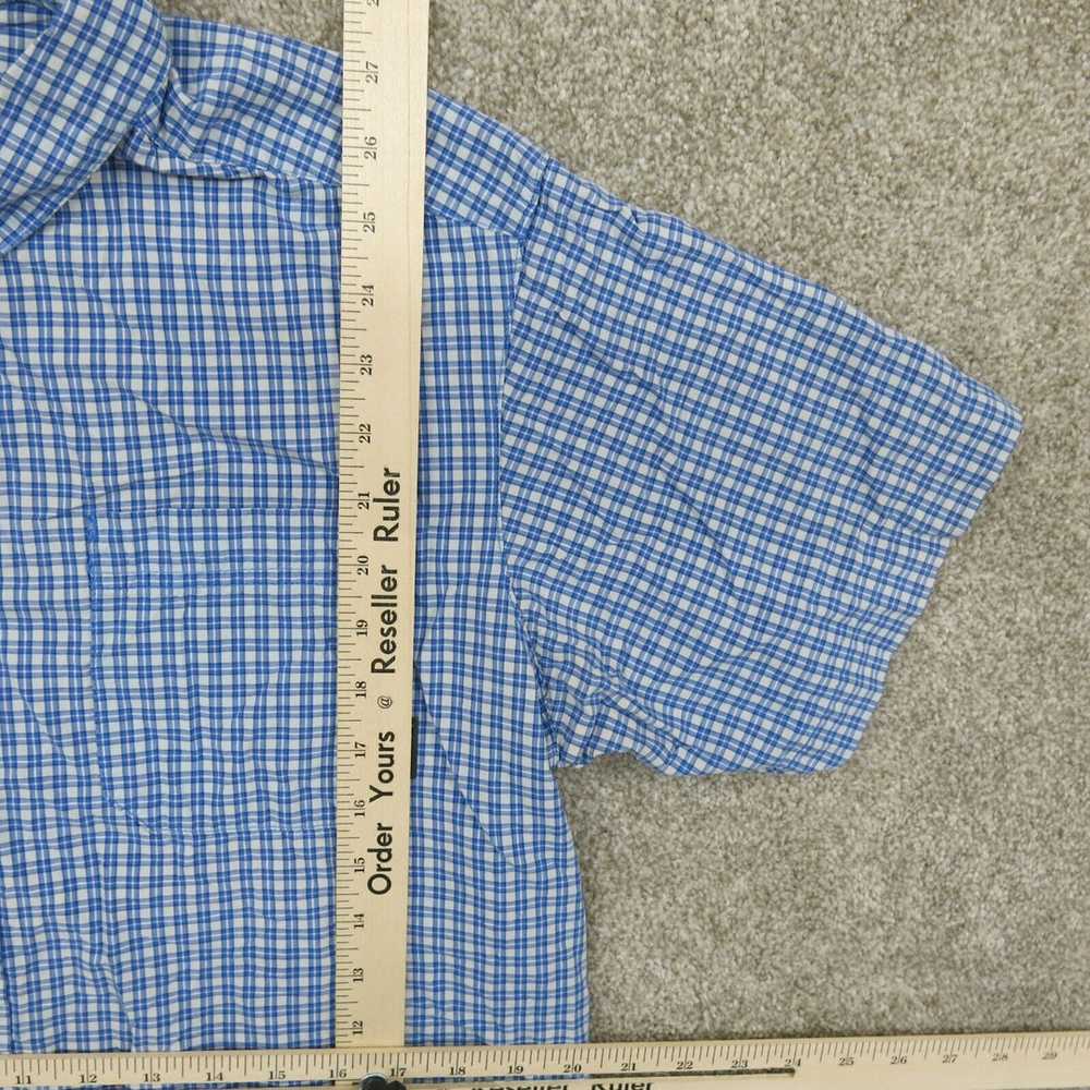 Columbia Bottom Up Mens Shirt Blue White Check Si… - image 2