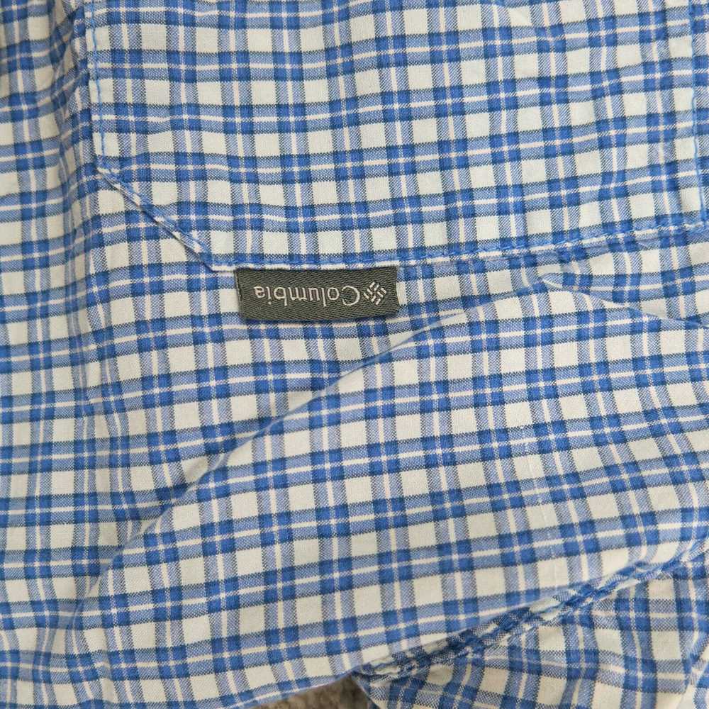 Columbia Bottom Up Mens Shirt Blue White Check Si… - image 4