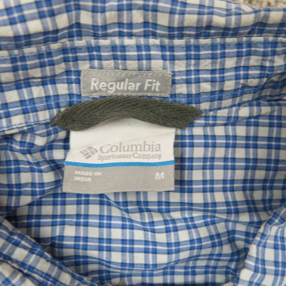 Columbia Bottom Up Mens Shirt Blue White Check Si… - image 5