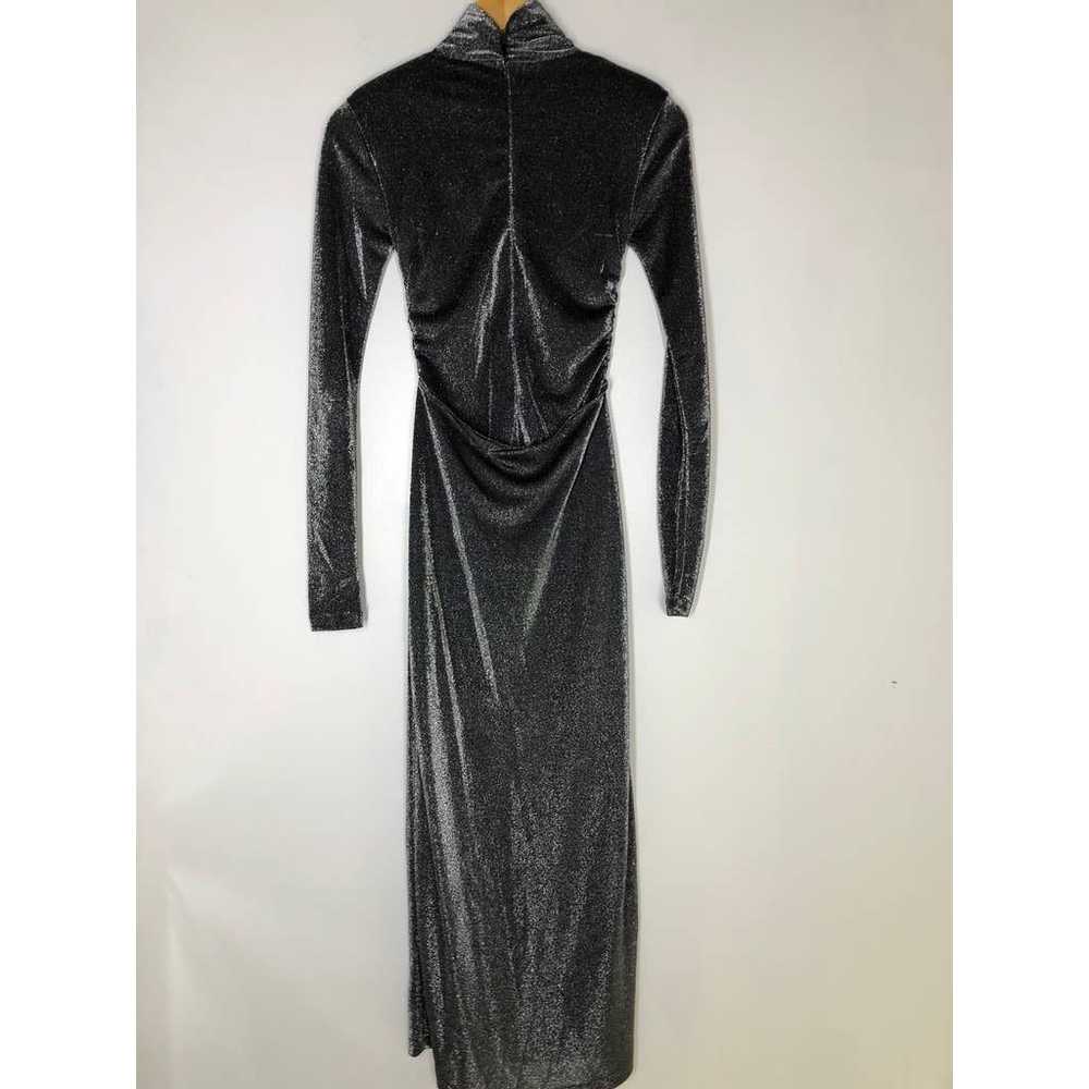 All Saints Ayla Dress Metallic Rouched Long Sleev… - image 3