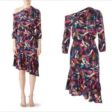 Saloni Lexie Floral Print Silk Dress