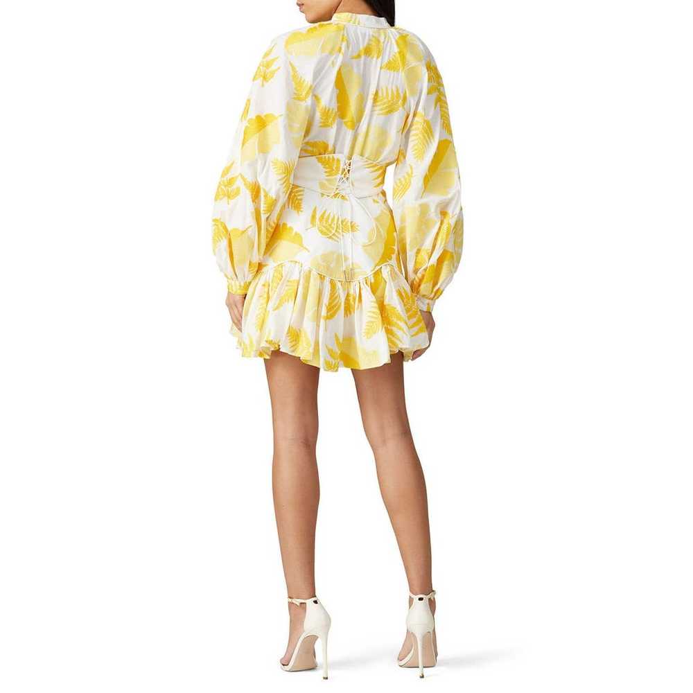 Acler Dress Bastia Leaves Printed Yellow Size 2 - image 2