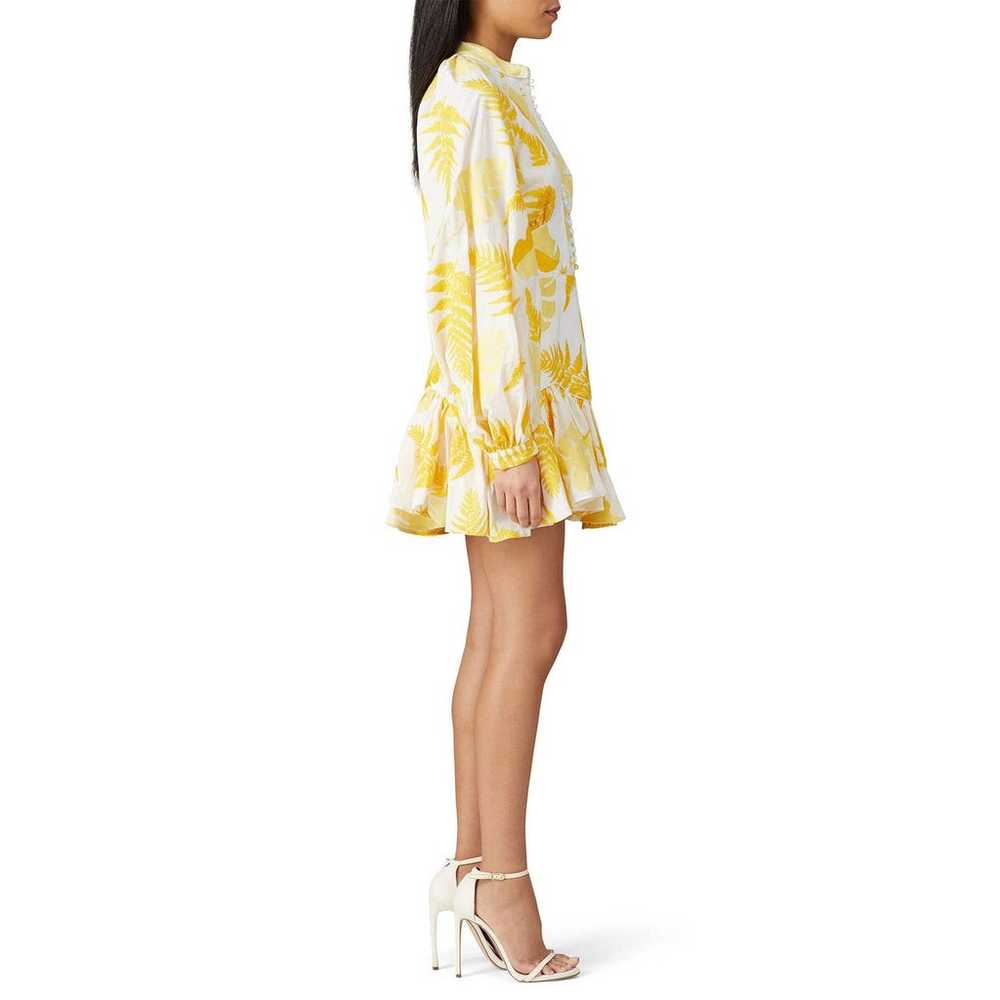 Acler Dress Bastia Leaves Printed Yellow Size 2 - image 3