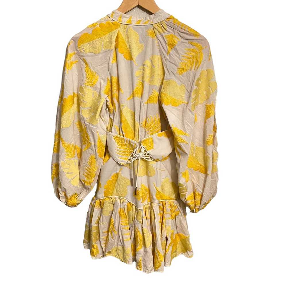 Acler Dress Bastia Leaves Printed Yellow Size 2 - image 5