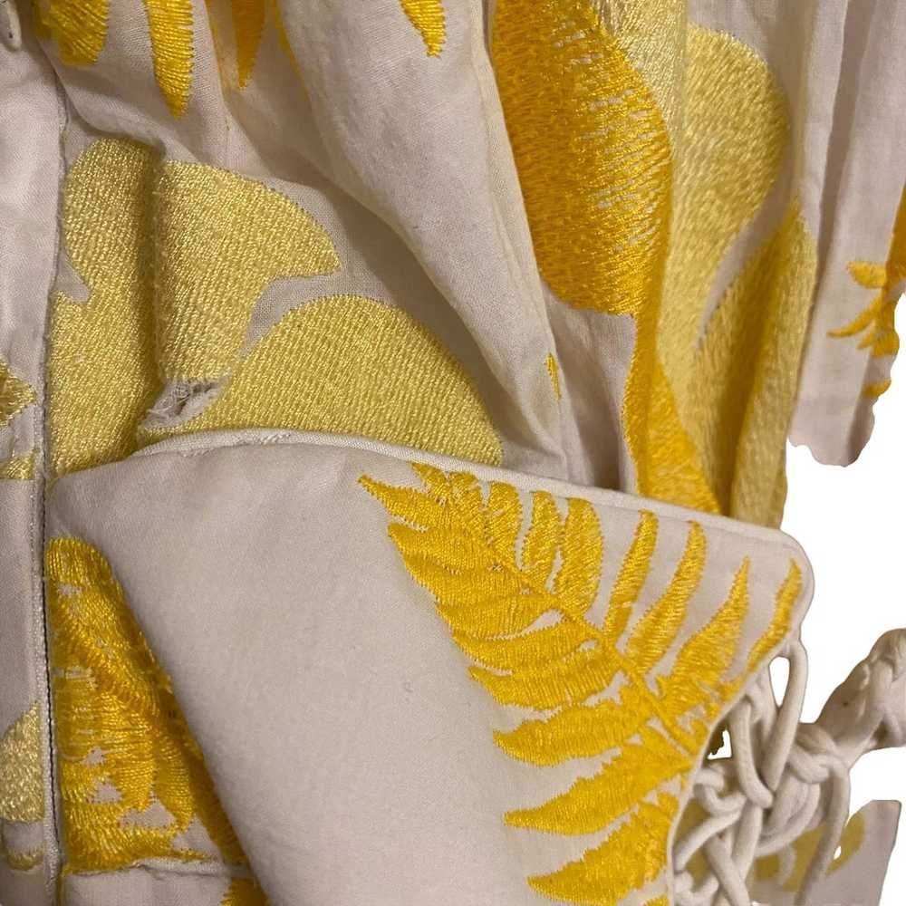 Acler Dress Bastia Leaves Printed Yellow Size 2 - image 9