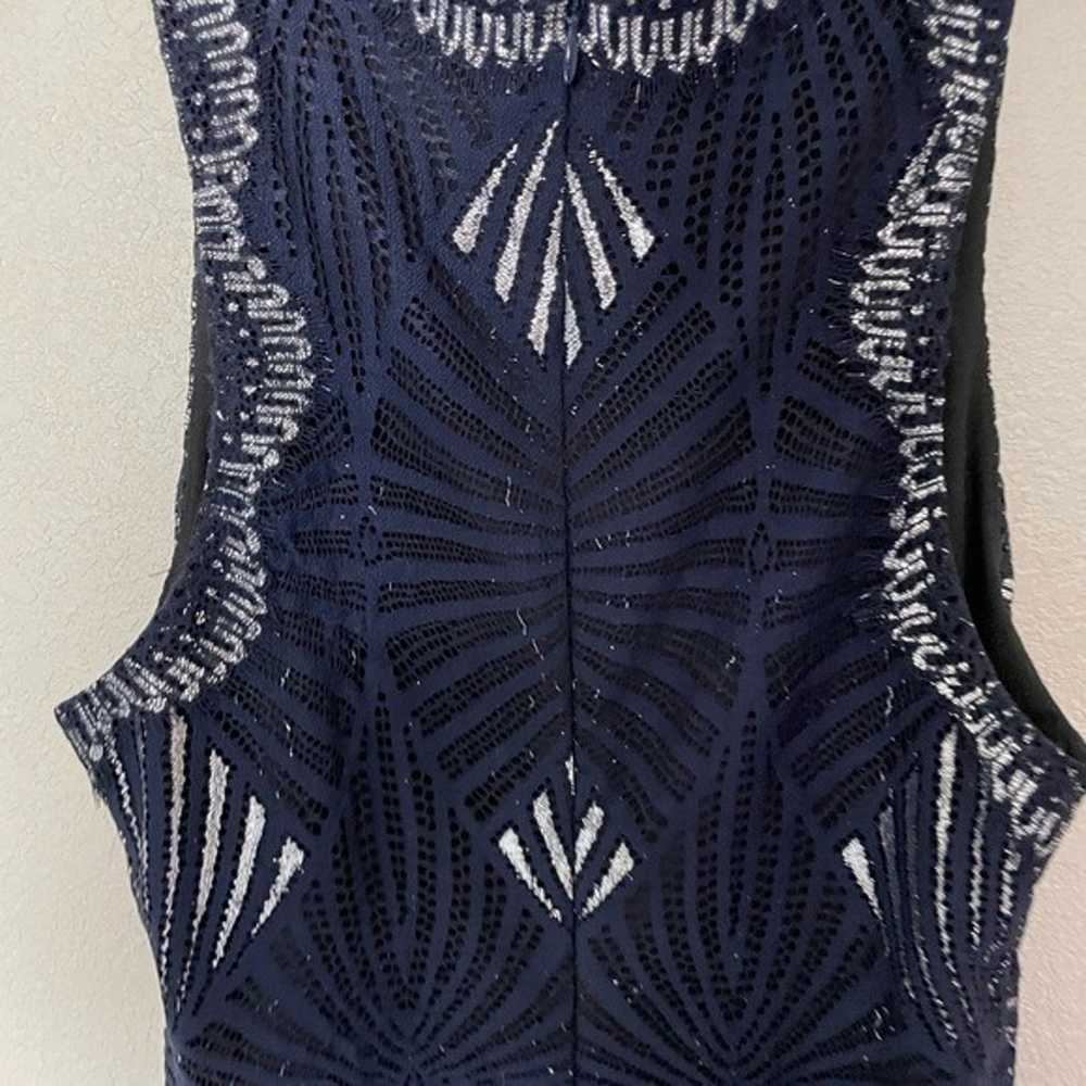 Jonathan Simkhai Navy Metallic Lace Ruffle Dress 0 - image 8