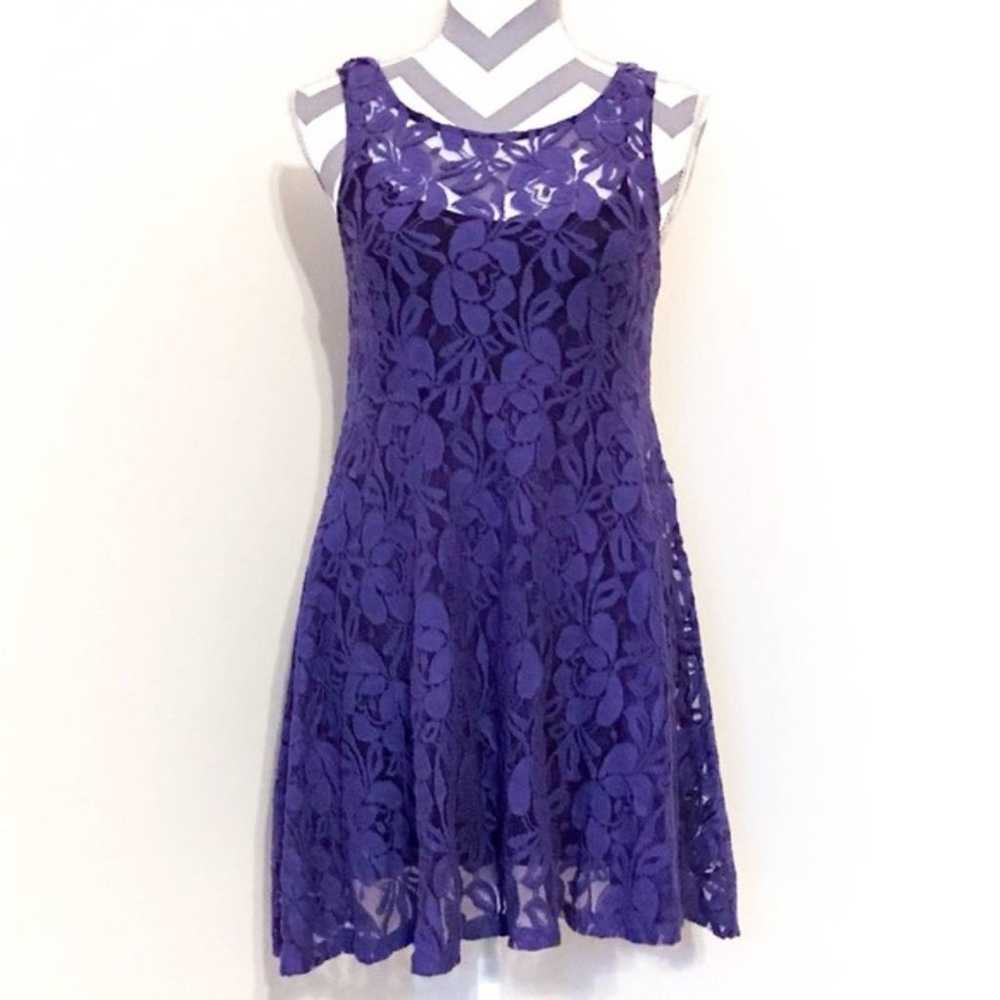 Free People Purple Lace Flowy Dress w Black Linin… - image 3
