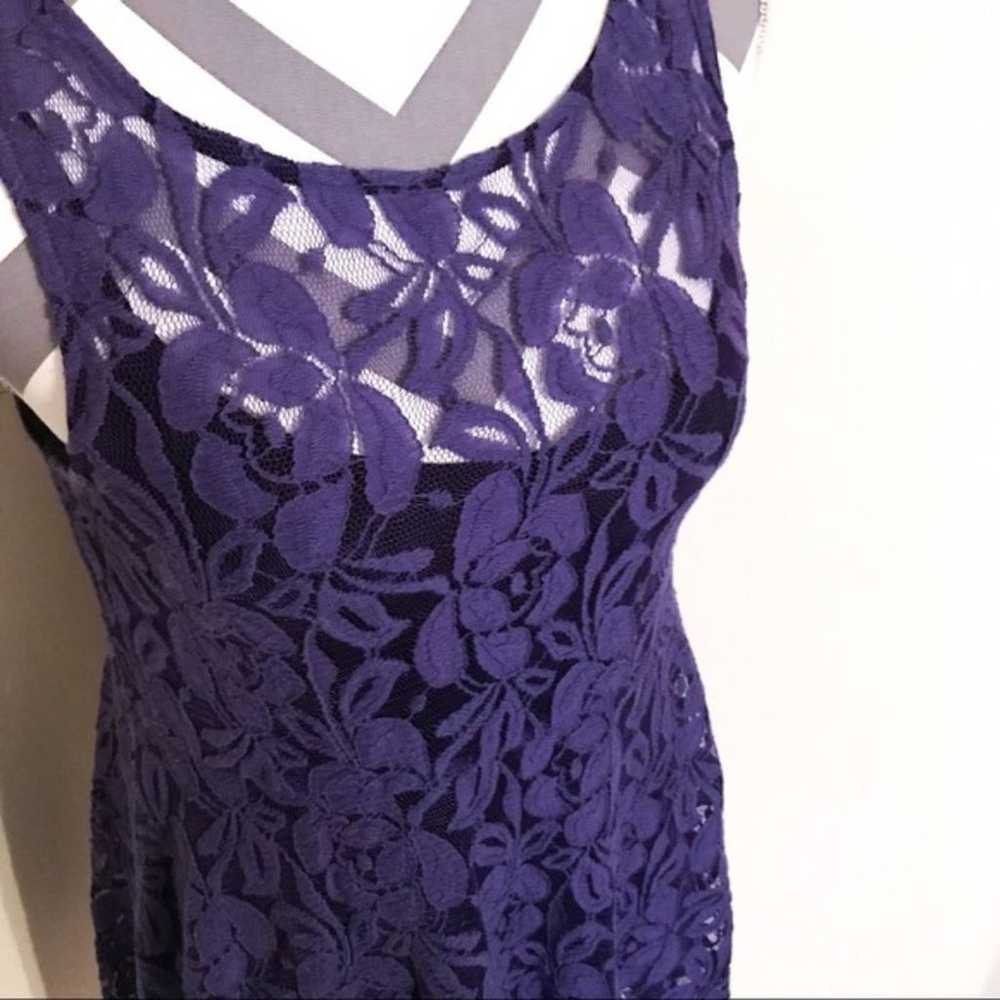 Free People Purple Lace Flowy Dress w Black Linin… - image 4