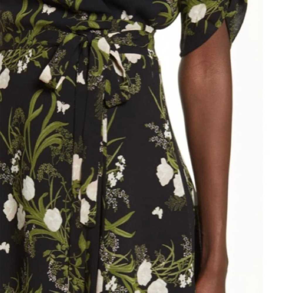 Reformation mini floral black wrap dress - image 6