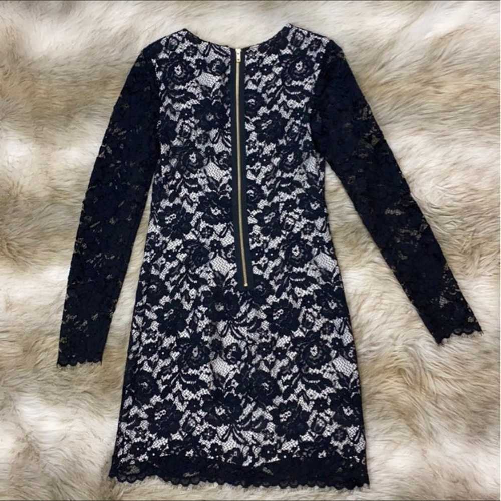Theory Long Sleeve Black Floral Lace Dress, Size 6 - image 11
