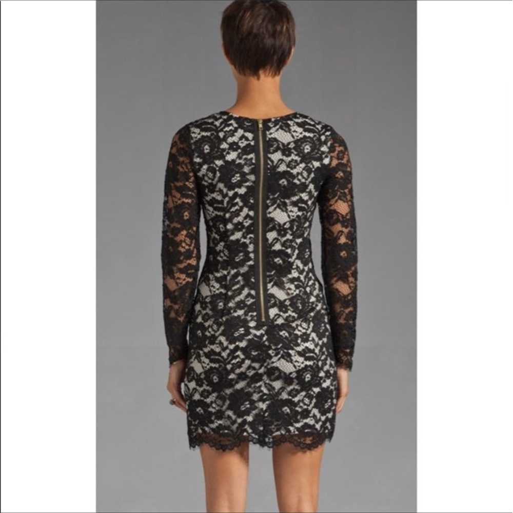 Theory Long Sleeve Black Floral Lace Dress, Size 6 - image 5