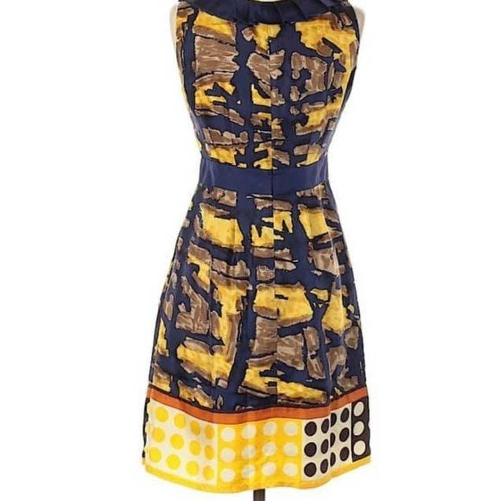 BARASCHI navy and yellow silk dress in excellent … - image 2