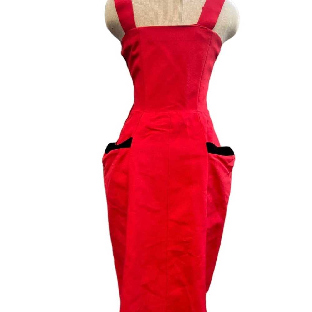 1950s 50s Red Rhinestone Wiggle dress - image 2