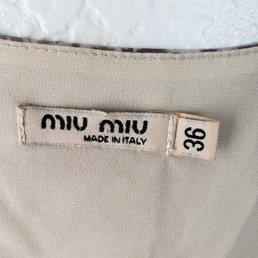 Miu Miu Animal Print Silk/Cotton Mini Dress size … - image 4