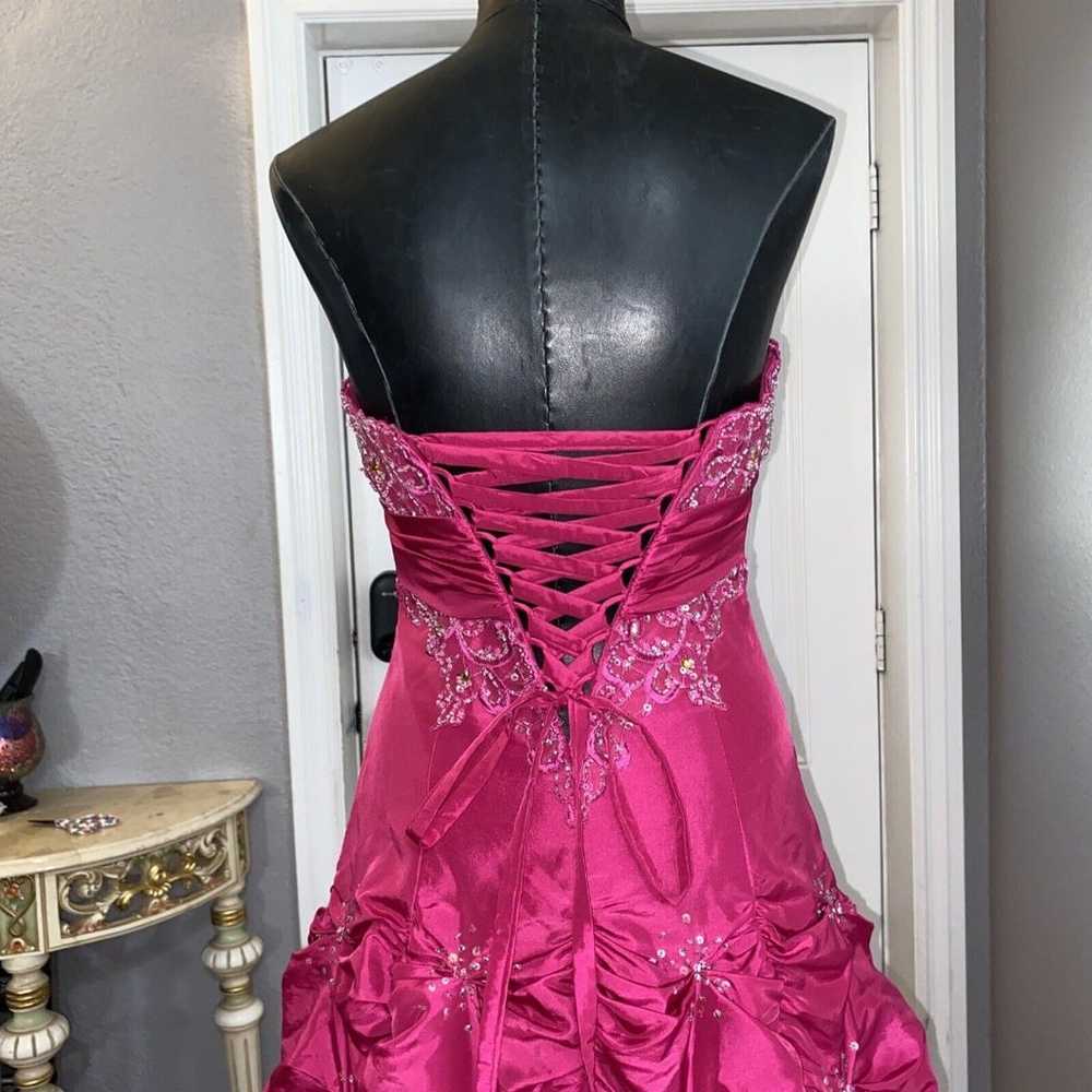 Flirt Maggie Sottero Prom Dress Women 6 Pink Quin… - image 4