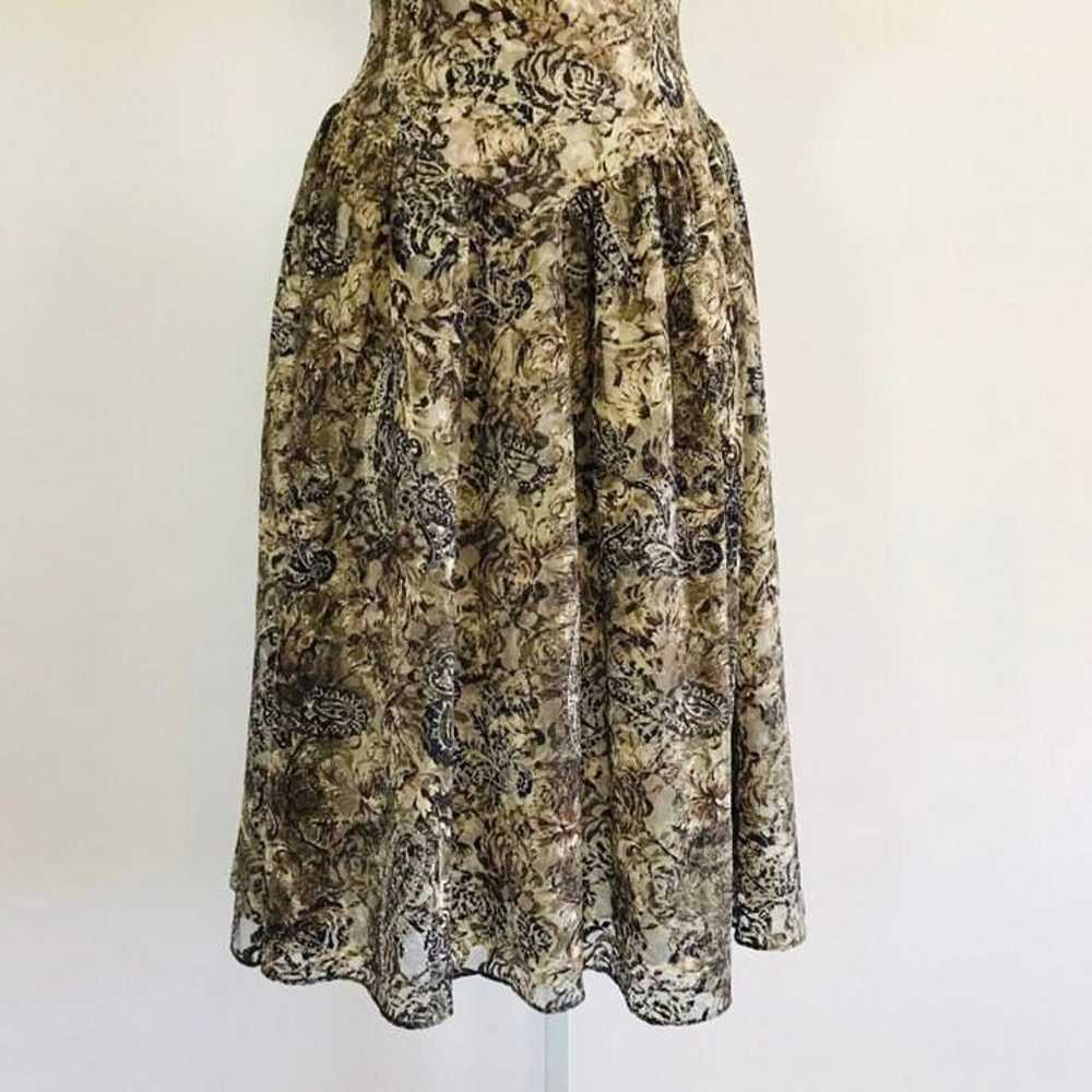 Vintage 1960s Brown Floral Pattern Dress, Retro C… - image 3