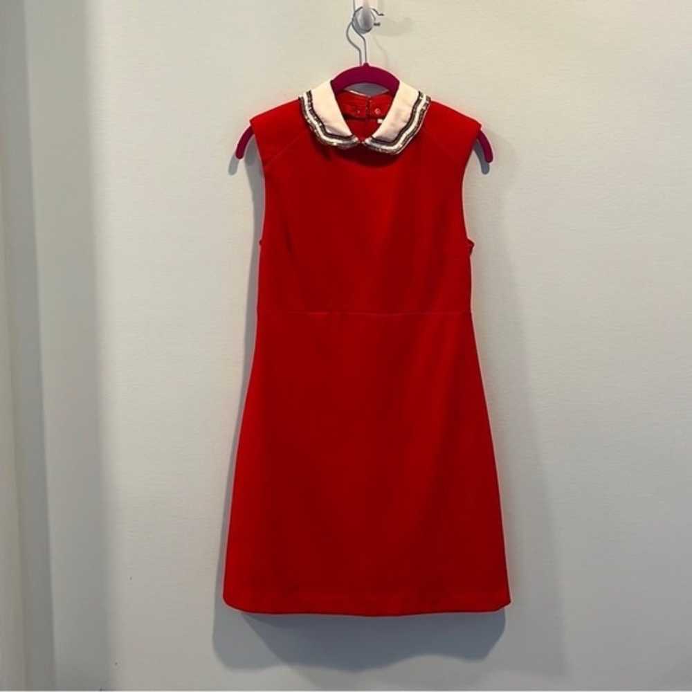 Maje “Rangat” Red Peter Pan collar dress 1/S - image 4