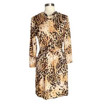 Bill Blass Vintage Silk Leopard Animal Print Dres… - image 1
